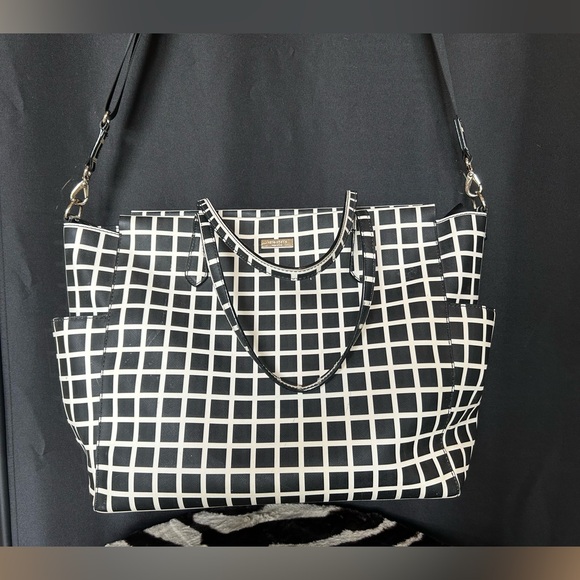 Kate Spade Black and White Grid Baby Bag - Picture 1 of 13
